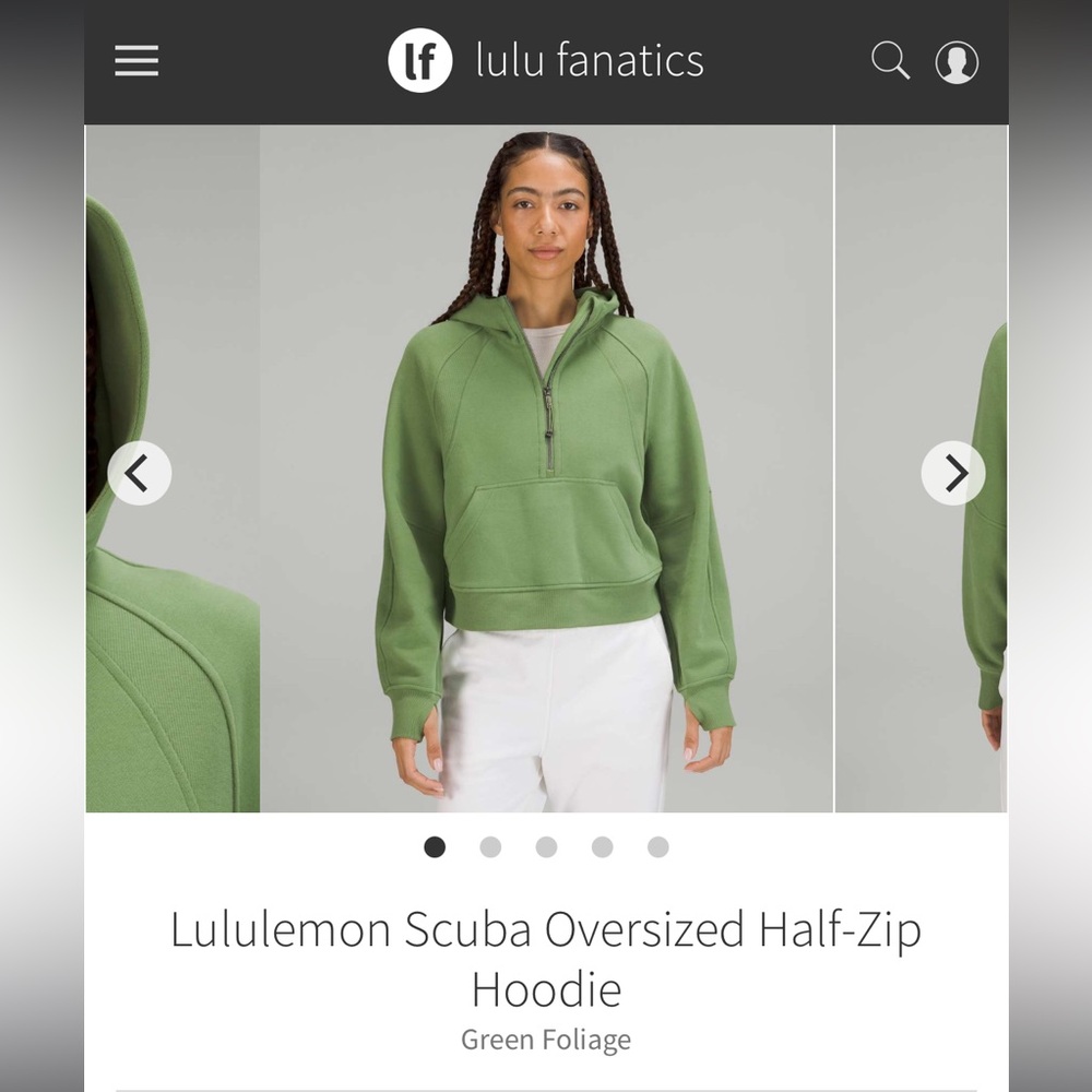 M/L Lululemon Scuba Half Zip Hoodie In The Color Green Foliage